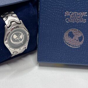 ~RARE~ Nightmare Before Christmas Vintage Jack Skellington Silver Link Watch